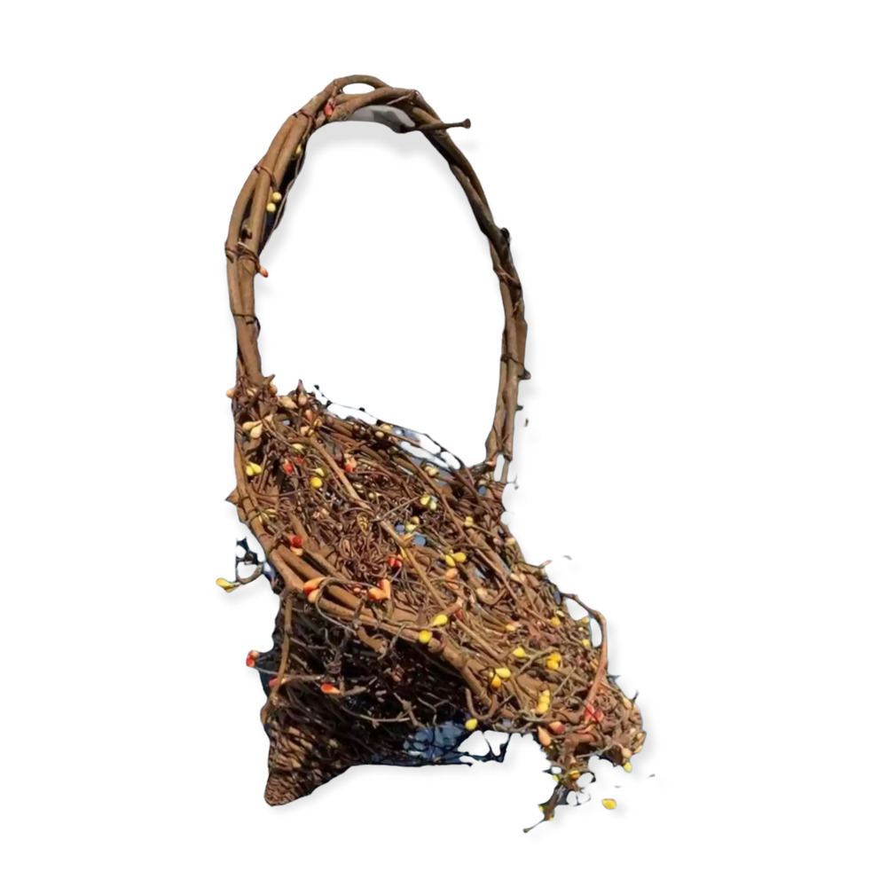 The Boyds Collection Vintage Funnel Shaped Hanging Grape Vine Basket - Picture 2 of 15